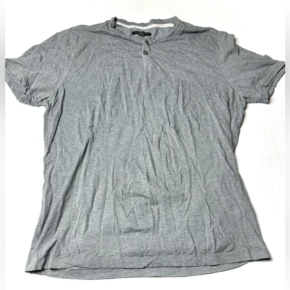 BANANA REPUBLIC Polo Shirt‎ Mens Large Gray Quick Dry Tennis Casual Golf Button
